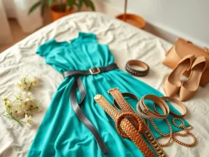 Jaki pasek do turkusowej sukienki wybrać na różne okazje?